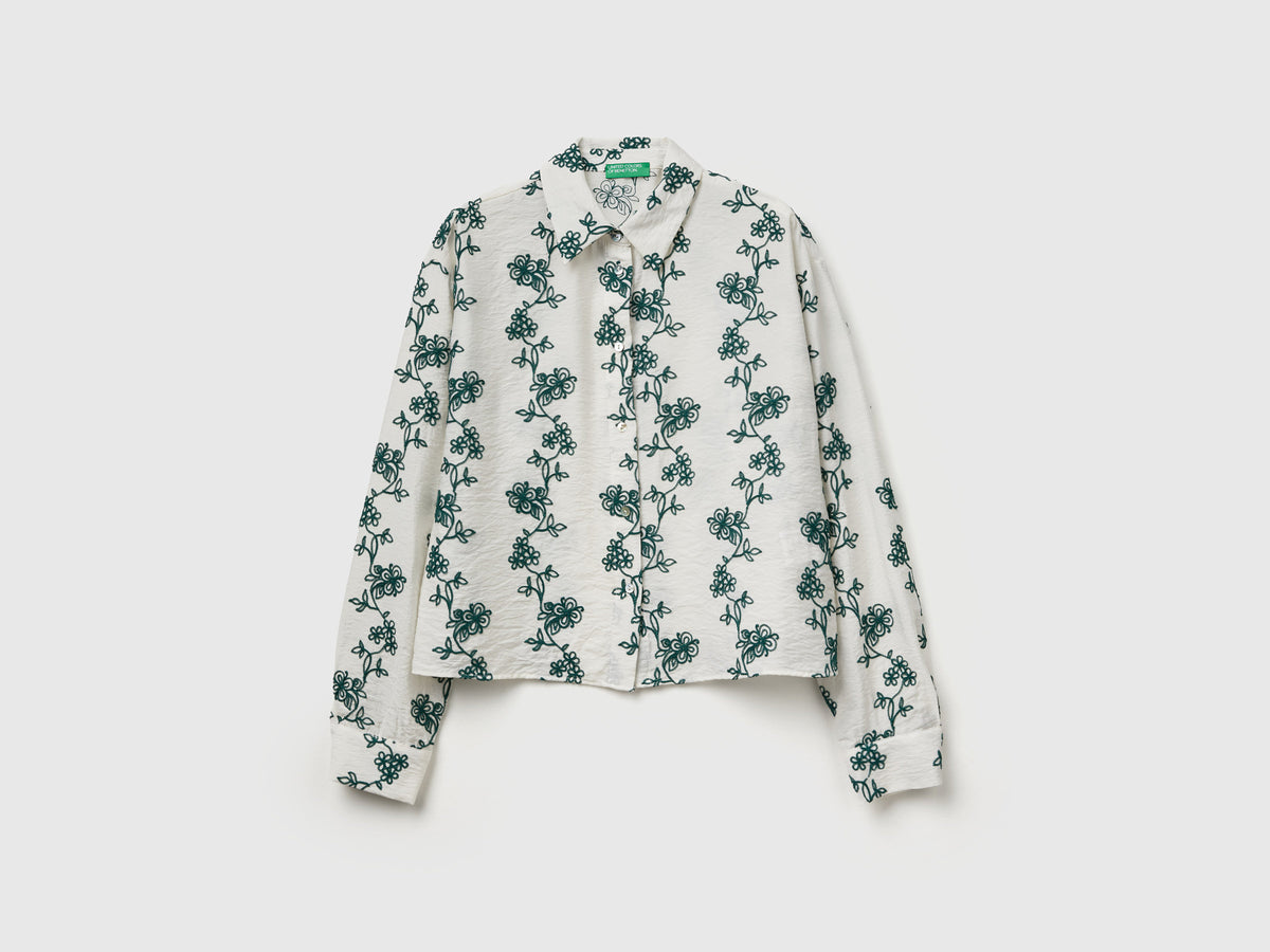 Camicia con ricamo fiori