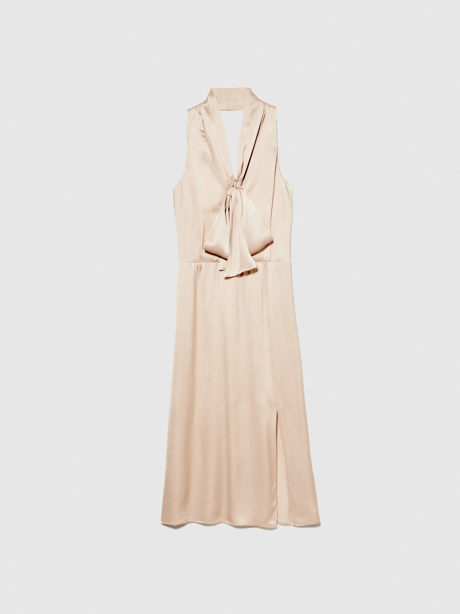 Vestito in satin con sciarpina da donna rosa carne | Sisley Outlet