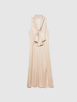 Vestito in satin con sciarpina