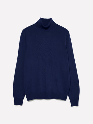 Maglia blu navy con collo alto