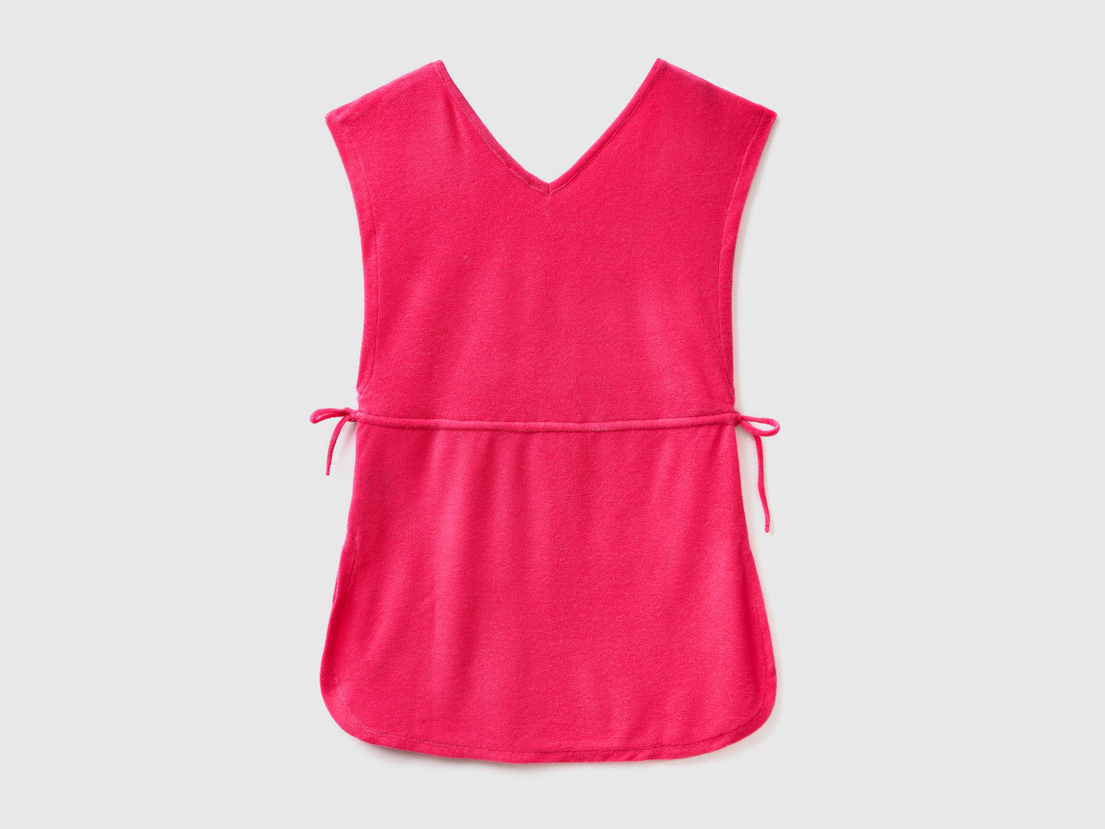 Vestito corto copricostume in morbida spugna di misto cotone da donna fucsia 2 | Benetton Outlet