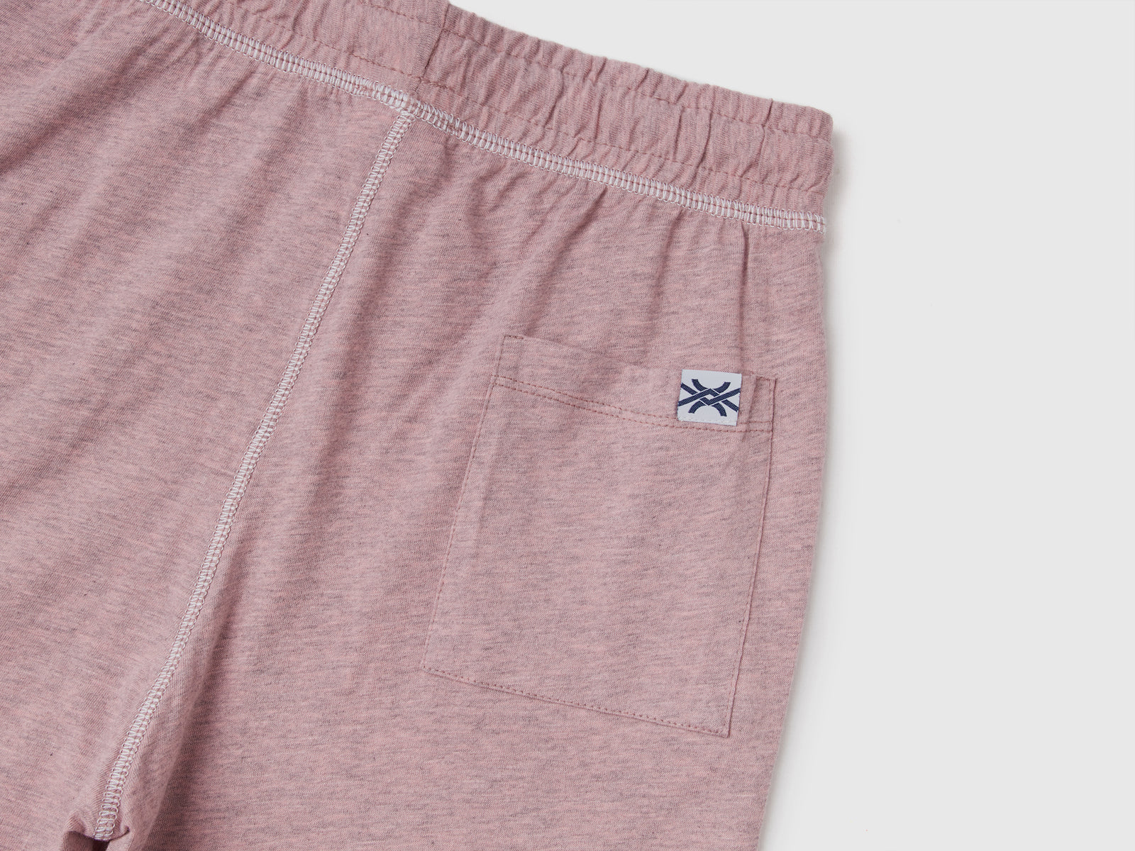 Pantaloni corti in puro cotone mélange da bambino rosa 2 | Benetton Outlet