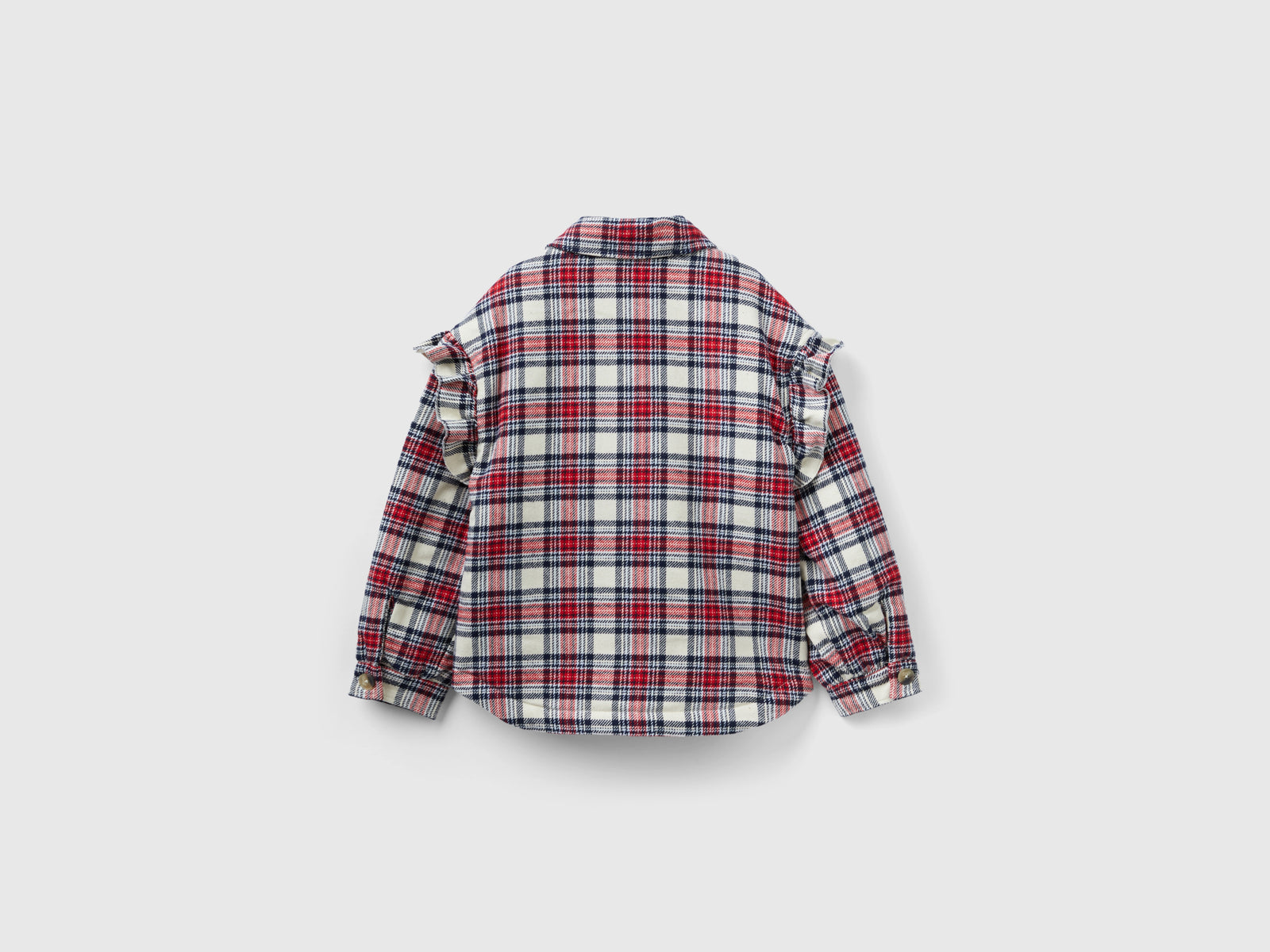 Giacca a quadri imbottita con rouches da bambina multi-color 2 | Benetton Outlet