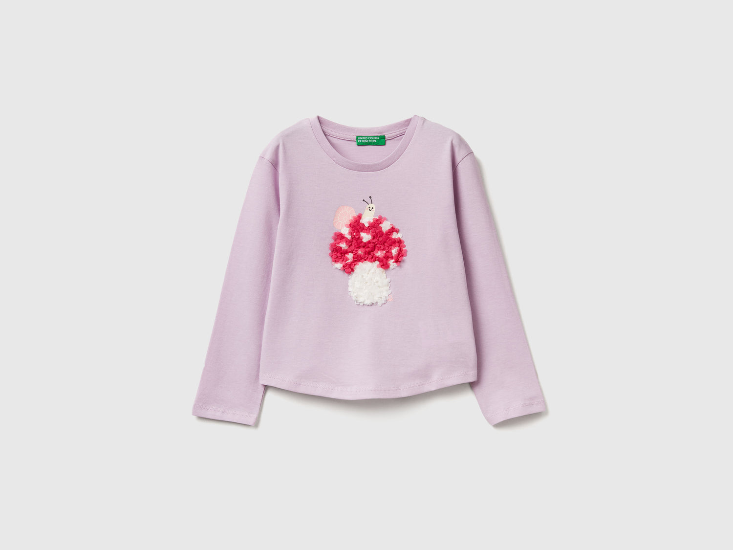T-shirt con applicazione effetto petali da bimba lavanda | Benetton Outlet