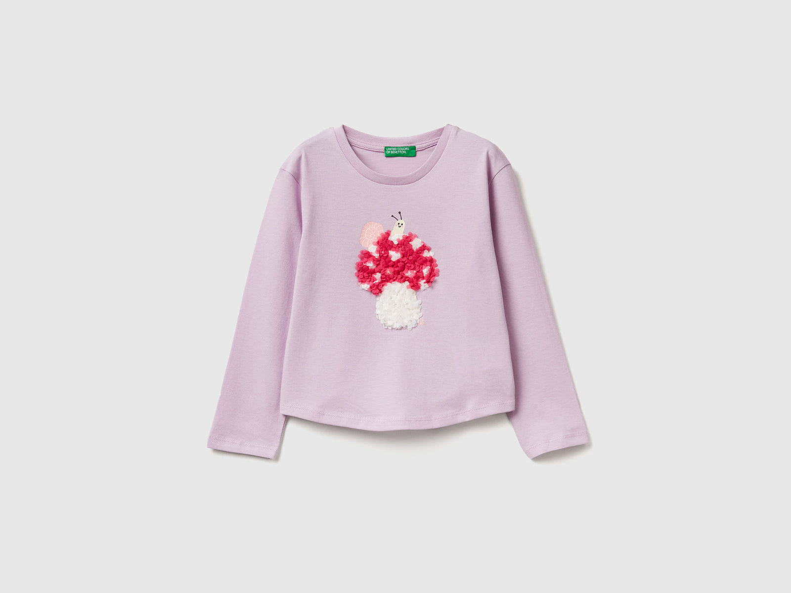 T-shirt con applicazione effetto petali da bimba lavanda | Benetton Outlet