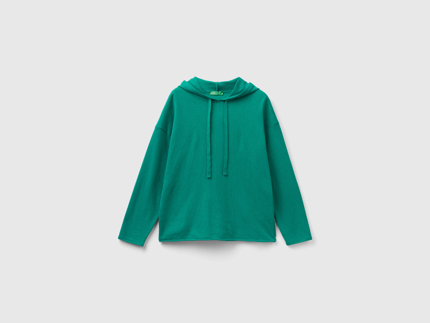 Maglia acqua misto cashmere con cappuccio da donna verde | Benetton Outlet