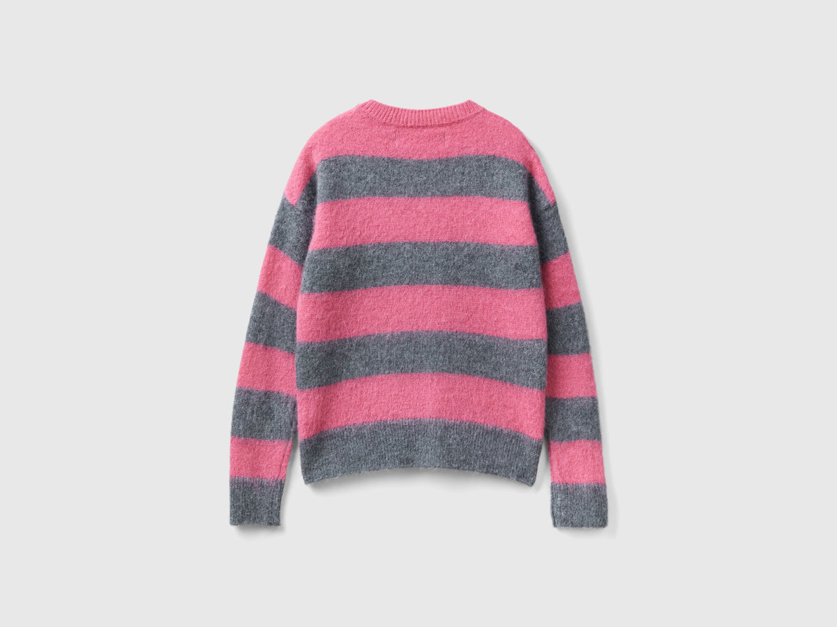 Maglia a righe in misto alpaca
