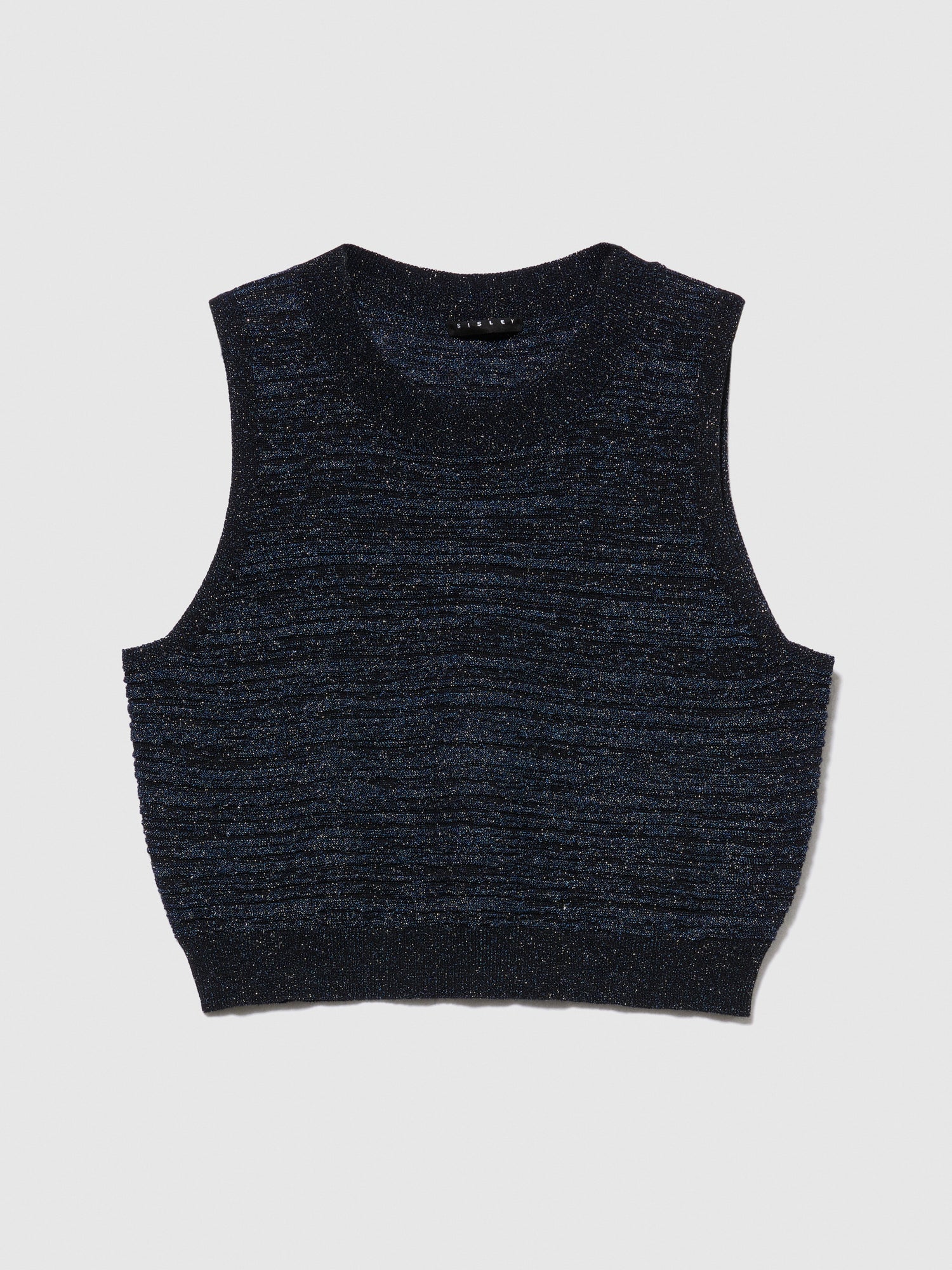Top in maglia con lurex da donna azzurro | Sisley Outlet