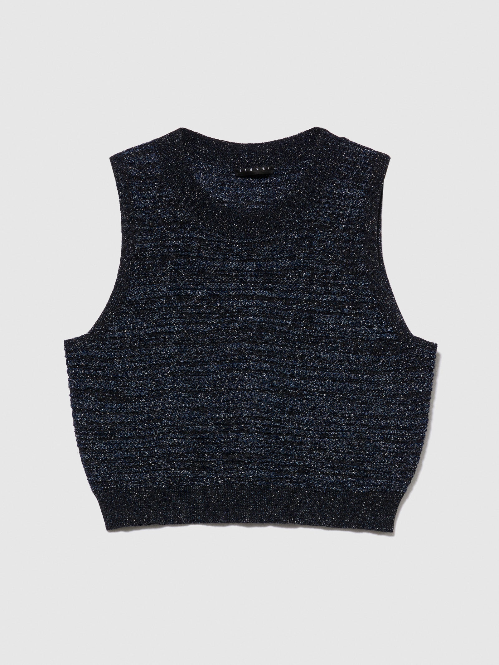 Top in maglia con lurex da donna azzurro | Sisley Outlet