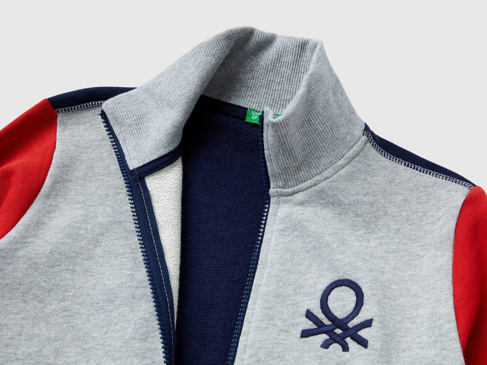 Felpa con zip in puro cotone da bambino multi-color 3 | Benetton Outlet