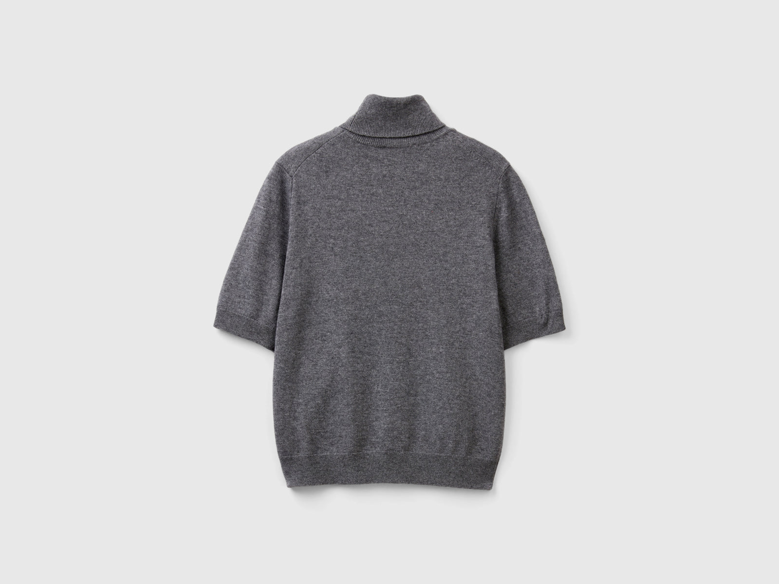 Dolcevita a manica corta in misto cashmere da donna grigio scuro 2 | Benetton Outlet