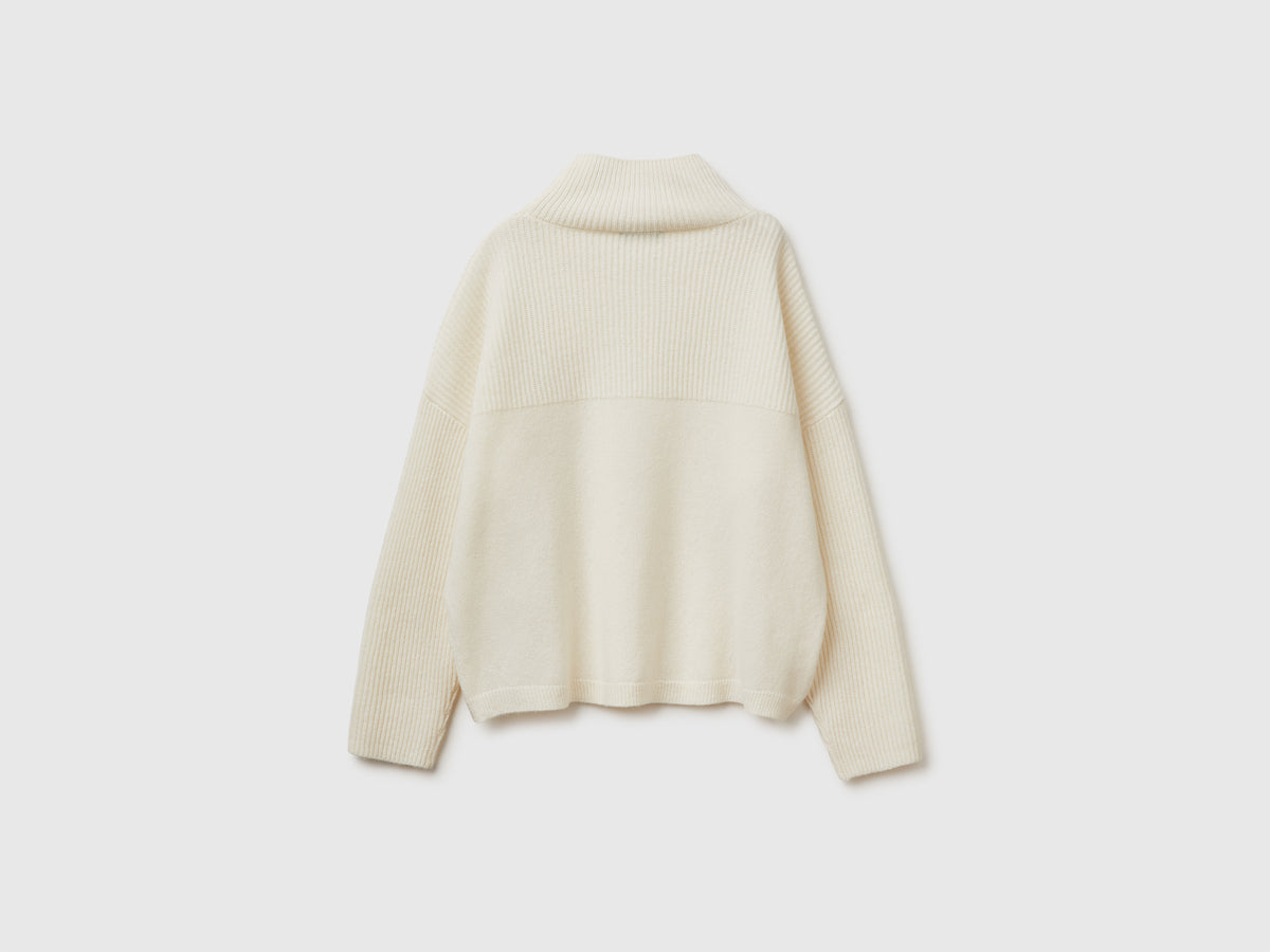Maglione collo alto 100% lana
