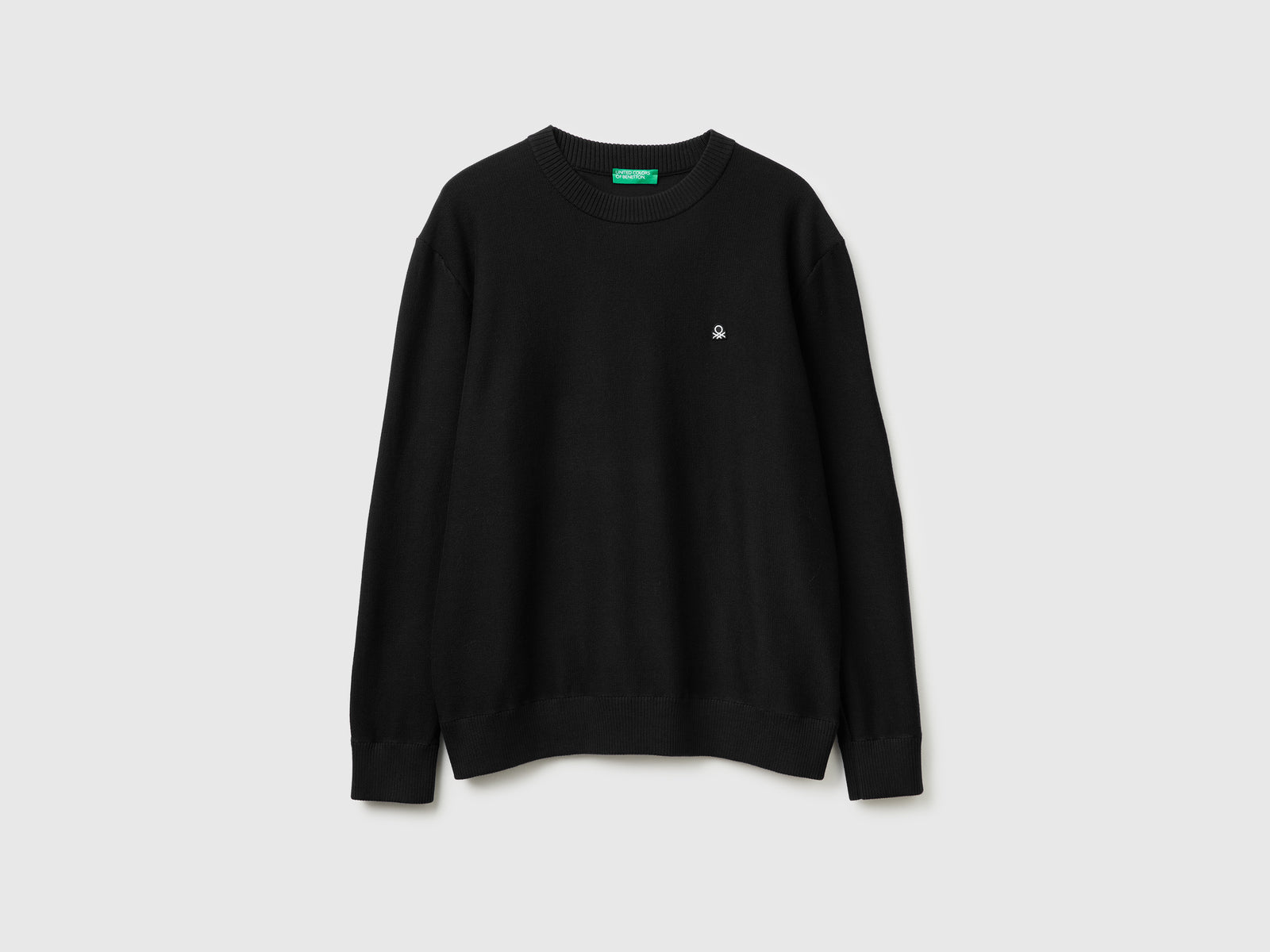 Maglione in misto cotone da uomo nero | Benetton Outlet