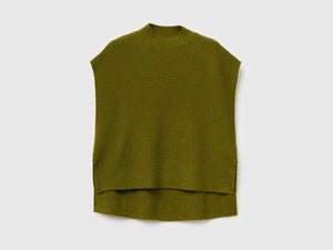 Gilet lupetto in misto lana