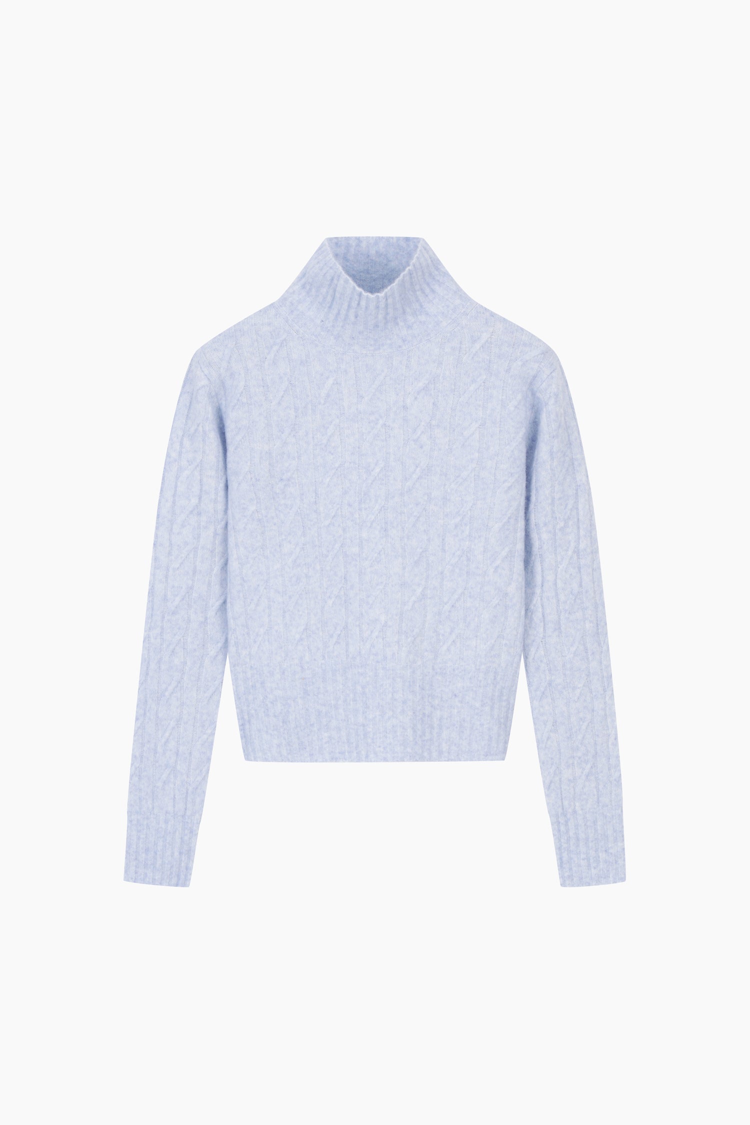 Maglia con trecce a collo alto da donna azzurro | Sisley Outlet