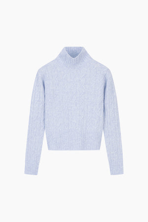 Maglia con trecce a collo alto