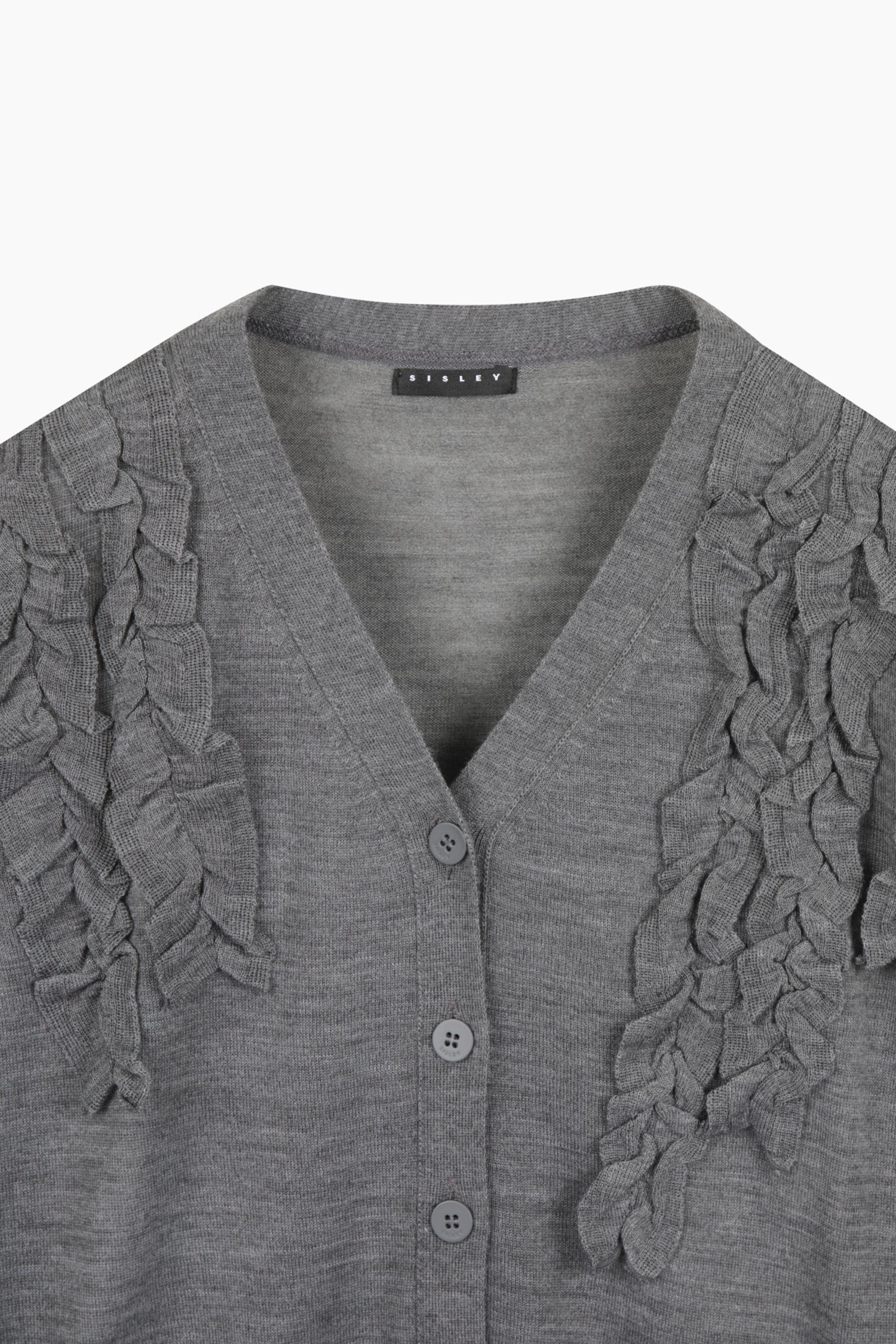 Cardigan con rouches da donna grigio 3 | Sisley Outlet
