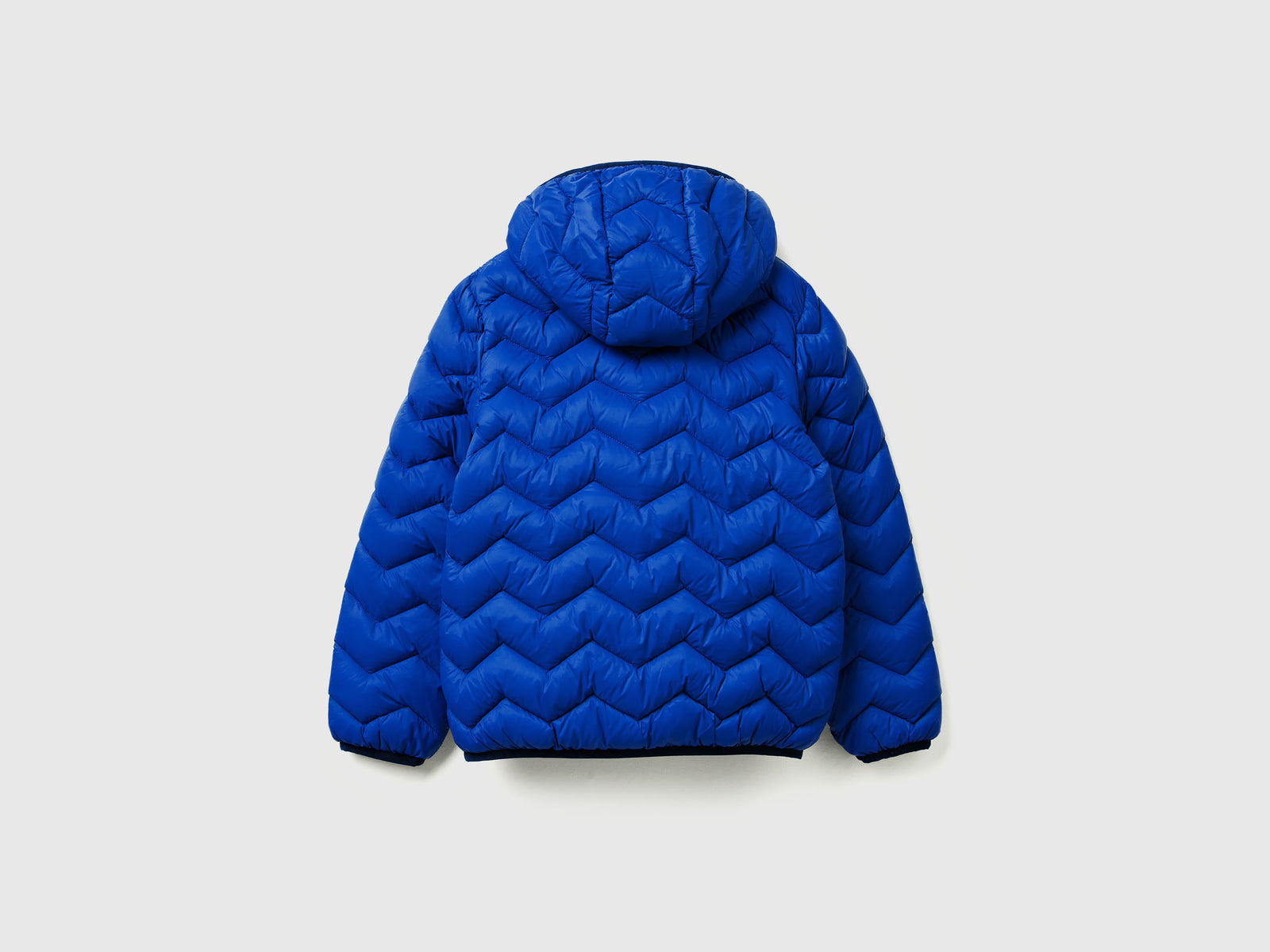 Giubbotto imbottito con cappuccio da bambino bluette 2 | Benetton Outlet